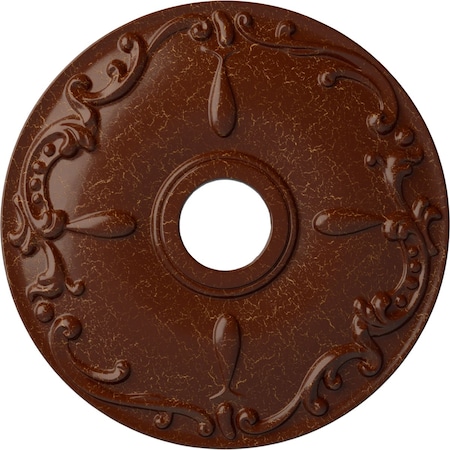 Kent Ceiling Medallion (Canopies up to 5"), 18"OD x 3 1/2"ID x 1 1/4"P, Burnished Mahogany Crackle